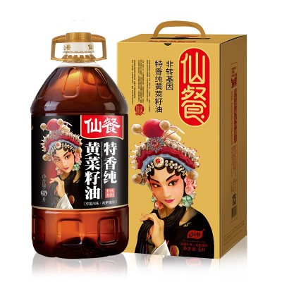 厂家直销 仙餐非转基因特黄浓香菜籽油5L 四川特产菜油食用 油批发图2