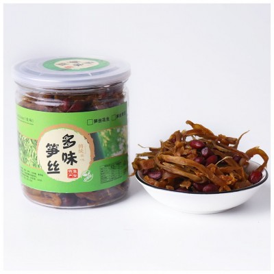 浙江临安农家休闲食品零食 多味笋丝花生笋丝毛重250g罐装批发图4