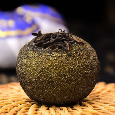 新会5+10小青柑宫廷普洱茶半生晒桔子茶柑普茶熟茶叶散装一斤批发图3