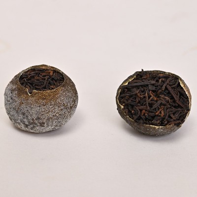 新会玖溢茶业新会天马小青柑普洱茶自然生晒罐装礼盒装小青柑图2