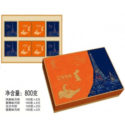中秋月饼礼盒装福利月饼紫薯味莲蓉味豆沙味凤梨味一件代发图5