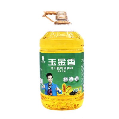 玉金香调和油5L 花生油 芝麻油花生芝麻食用油5L粮油批发图5