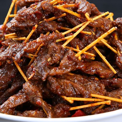 牙签牛肉 麻辣牛肉干 麻辣肉类零食 休闲小吃食品 重庆特产图2