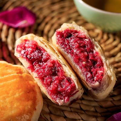 厂家直销云南土特产玫瑰味鲜花饼传统糕点下午茶休闲零食鲜花饼图3