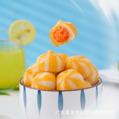 广东真美食品咸蛋黄爆浆鱼球 即食蟹黄风味球海鲜丸海胆包零食图2