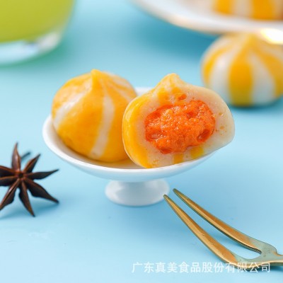 广东真美食品咸蛋黄爆浆鱼球 即食蟹黄风味球海鲜丸海胆包零食图4