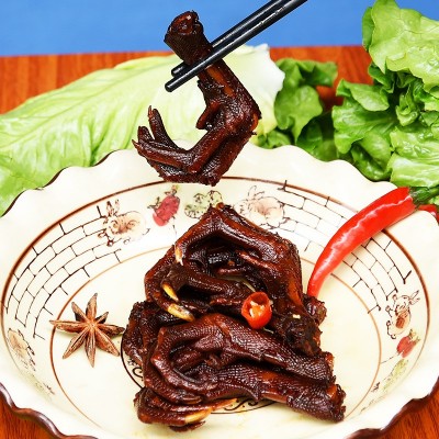 香辣酱香板鸭爪休闲零食 即食麻辣卤味鸭掌 熟食鸭脚美味小吃图2