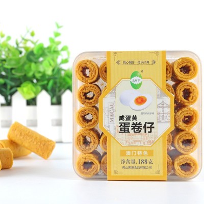 益树李拉丝奶酥指定材料传统小吃酥脆咸蛋黄蛋卷休闲零食饼干 批发图3