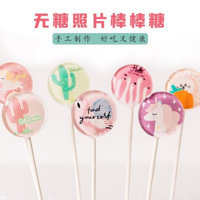 脱普儿童棒棒糖潮流风尚照片火烈鸟食品棒零食烘焙西点硬糖果图2