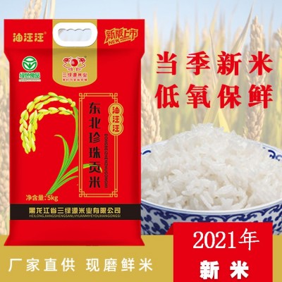 厂家批发2021东北珍珠贡米低氧保鲜米粮油产品东北大米直供5kg图3