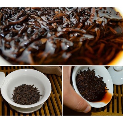 云南普洱茶批发散装 宫廷普洱 陈年老熟茶 七子茶饼散装包邮图5