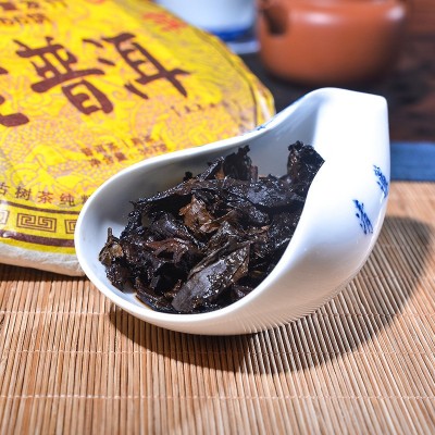 云南茶叶 普洱茶熟茶饼茶老普洱熟茶饼357g 普洱饼茶厂家直接发货图5
