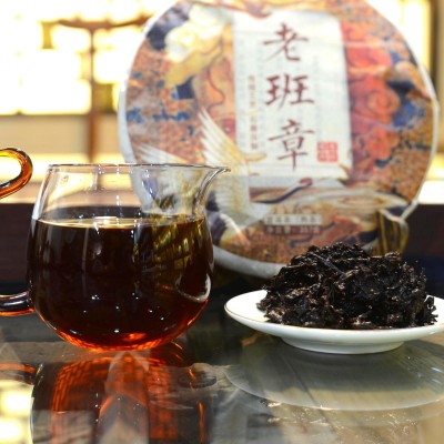 延初茶业 云南普洱茶熟茶357克老班章熟茶大叶茶饼茶厂家直接发货图5