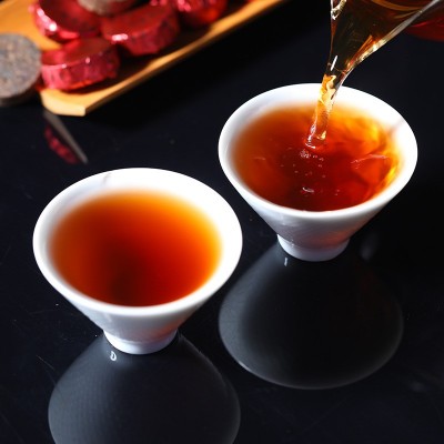 批发云南普洱茶叶勐海陈年原味小圆饼熟饼迷你小沱茶熟普500g散装图3