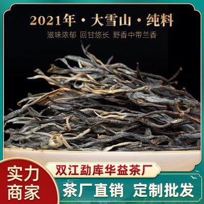 2021年春茶勐库华益茶厂大雪山古树普洱生茶散装加工定制毛料批发