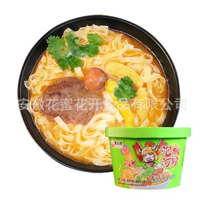 花蜜家楚元帅泡椒味河粉6桶装非油炸方便速食泡面高汤免煮炒米粉图2