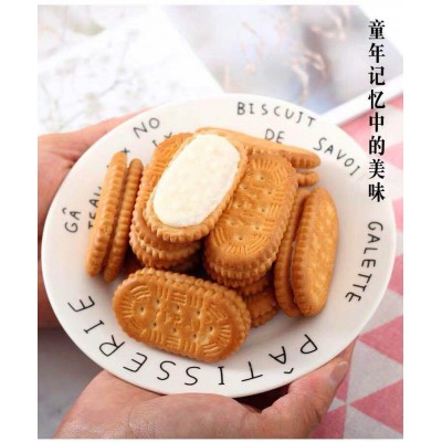 童年味道1+1夹心饼干香蕉味零食代餐饼干一件代发招代理1斤起图3