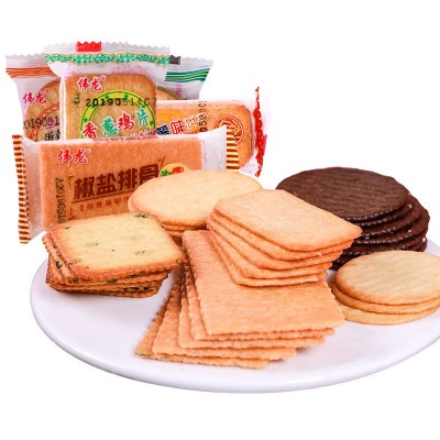 伟龙食品 伟龙饼干香葱鸡片椒盐排骨香浓牛奶利来顺散装饼干批发5图3