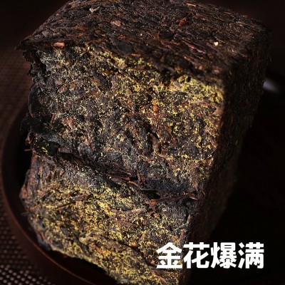 厂价促销208克安化黑茶正宗湖南茶叶金花手筑茯砖茶叶陈年天茯砖图4