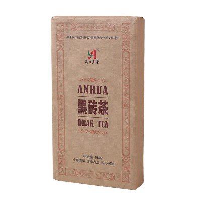 厂货批发 湖南安化黑茶黑砖茶1kg十年陈料原叶黑砖茶叶安华黑茶图4