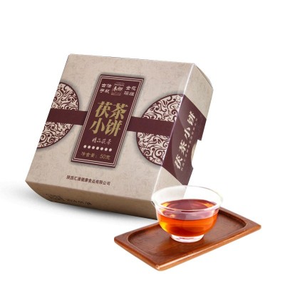 陕西官茶泾阳茯茶金花茯茶砖茶茶饼黑茶藏茶 50g图5