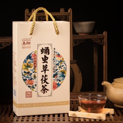 蛹虫草茯茶源头厂家批发OEM贴牌 泾阳金花茯茶陕西特产黑茶定制