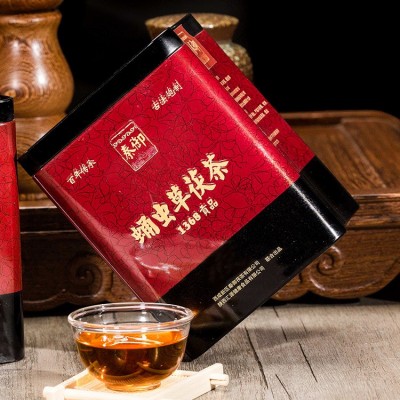 厂家批发 泾阳茯茶 陕西特产 黑茶茯砖茶 蛹虫草茯茶 360g图2