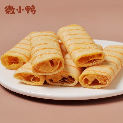 流心蛋卷咸蛋黄味榴莲味270克一盒夹心卷休闲零食批发咸蛋黄蛋卷图3