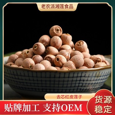 新货上市 去芯红皮湘潭莲子 无心干货通芯湘莲红莲500g 厂家直供