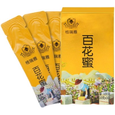 格瑞雅小袋装蜂蜜便携独立小包装条状10g百花蜂蜜批发图5