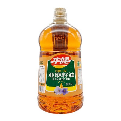 华建诚鑫压榨一级亚麻籽油 5L物理压榨华健胡麻油 厂家批发食用油