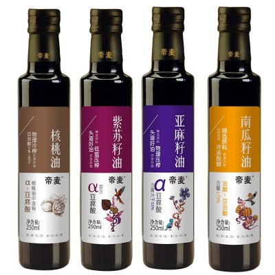 厂家直供 帝麦 物理冷榨核桃油 紫苏籽油 亚麻籽油 南瓜籽油