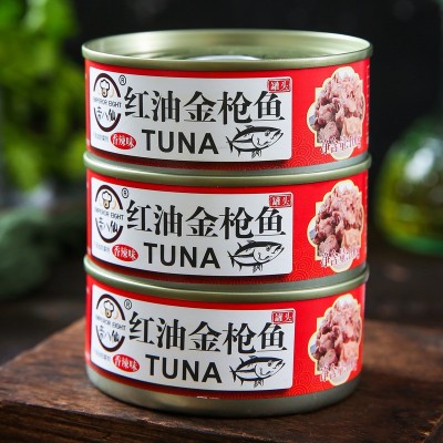 帝八仙工厂直销红油金枪鱼罐头即食鱼罐头无刺春若地摊水浸金枪鱼图4