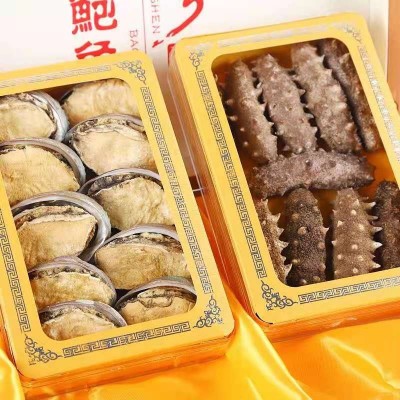 海参大鲍鱼双拼干货大礼盒黄金鲍鱼10个海参15个东山岛特产礼盒图3