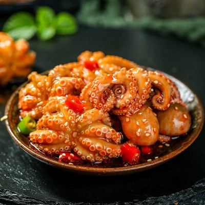 厂家麻辣八爪鱼270g麻辣海鲜水产冷冻批发麻辣小海鲜零食罐头包装图4
