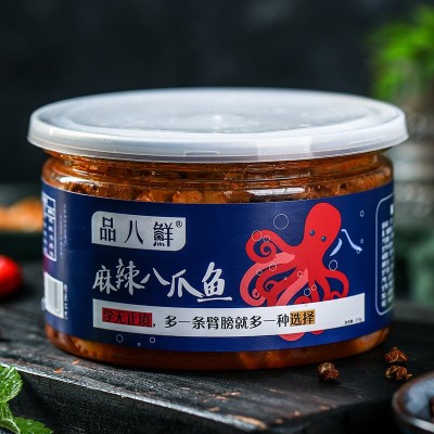 厂家麻辣八爪鱼270g麻辣海鲜水产冷冻批发麻辣小海鲜零食罐头包装图3