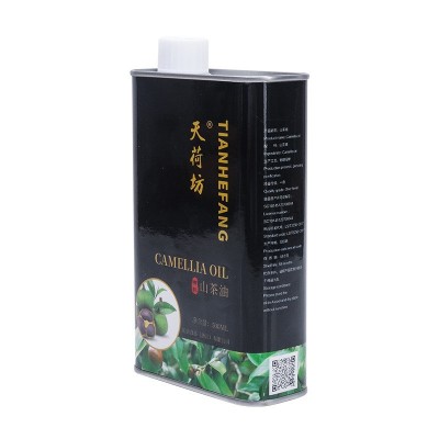 山茶油高温炒菜油一级头道压榨食用油茶子油铁罐500ml装天荷坊牌图5