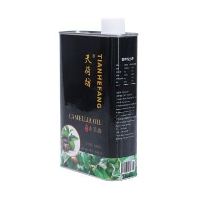 山茶油高温炒菜油一级头道压榨食用油茶子油铁罐500ml装天荷坊牌图3