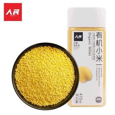 人民食品 有机黄小米 东北五谷杂粮小米营养粥米410g/瓶