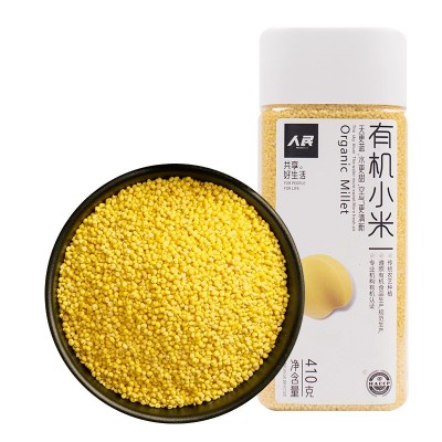 人民食品 有机黄小米 东北五谷杂粮小米营养粥米410g/瓶图4