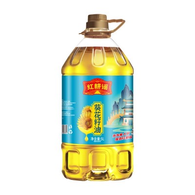红耕谣葵花籽油食用油5L物理压榨家用压榨乌克兰葵花子油一件代发图5