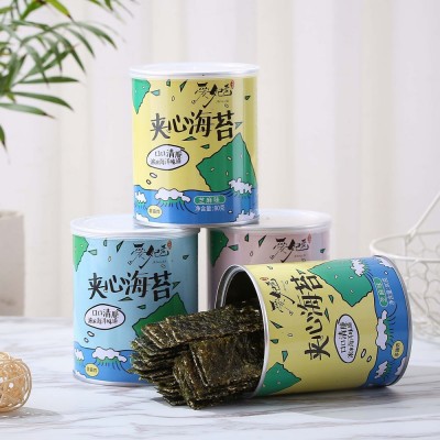 罐装夹心海苔 芝麻海苔夹心脆 儿童网红休闲零食巴旦木南瓜子海苔图4