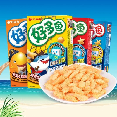 好丽友好多鱼33g*10盒膨化小零食焙烤薯片小饼干儿童休闲零食小吃图4