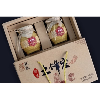 原生态蜂场深山结晶土蜂蜜生产厂家500g*2瓶礼盒装图3