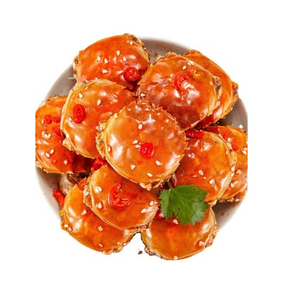 香辣蟹罐装切蟹即食麻辣海鲜罐头全母大闸蟹一元蟹零食小螃蟹熟食图4