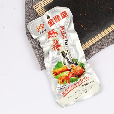 金昌盛麻辣腿45g批发 鲜辣烤腿鸭翅根办公室休闲卤味肉类零食小吃图2