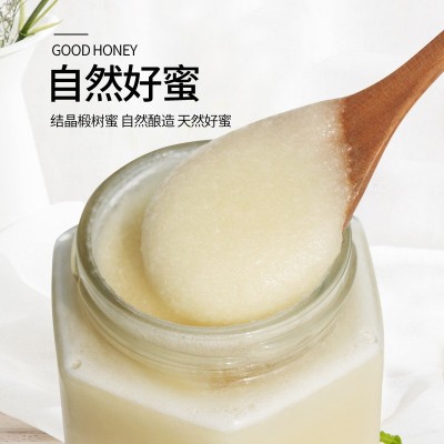 鲍记椴树蜜东北黑蜂结晶雪蜜玻璃瓶装贴牌定制蜂蜜批发500g图2