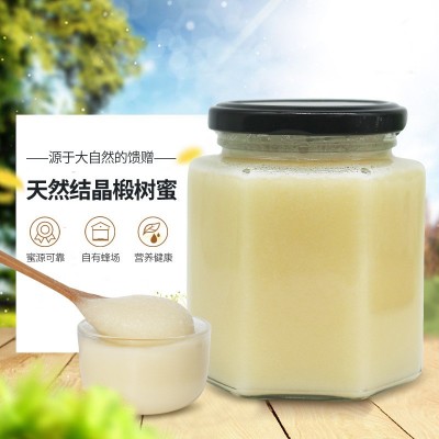 鲍记椴树蜜东北黑蜂结晶雪蜜玻璃瓶装贴牌定制蜂蜜批发500g图3