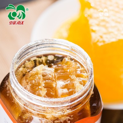 厂家直销蜂献土蜂蜜自然封盖百花蜂巢蜜瓶装现切巢脾500g一件代发图3