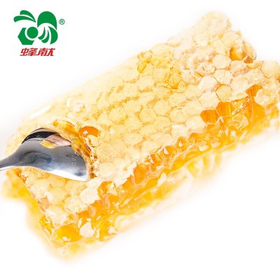 厂家直销蜂献土蜂蜜自然封盖百花蜂巢蜜瓶装现切巢脾500g一件代发图5